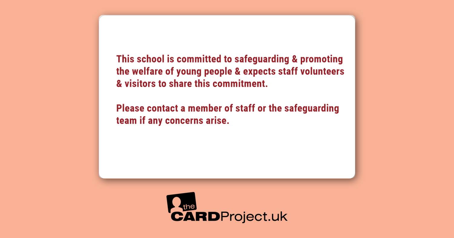 Secondary School Maroon Geometric Visitor Card (REAR)